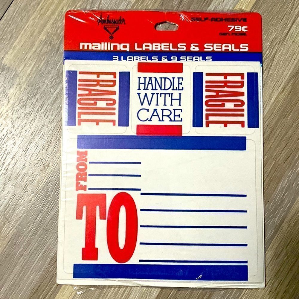 Shipping labels vintage Ambassador mailing labels and seals